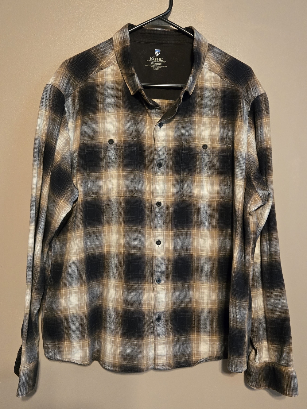 Kuhl Men's Plaid Button-Down Shirt - Black, Brown & Cream